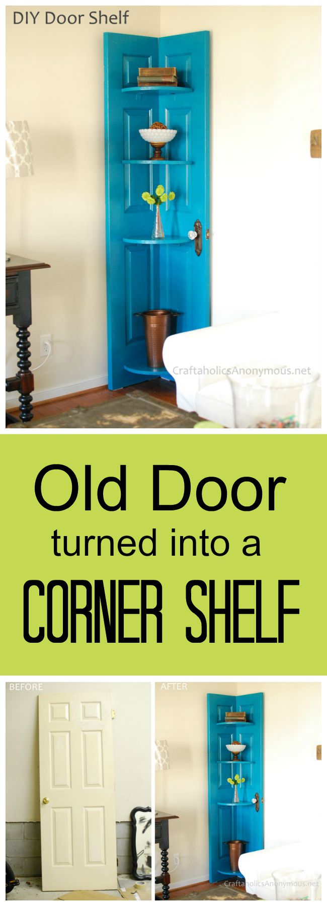 DIY Corner Door Shelf | Repurpose Furniture: The Best Way To Upgrade Your Home Living Economically