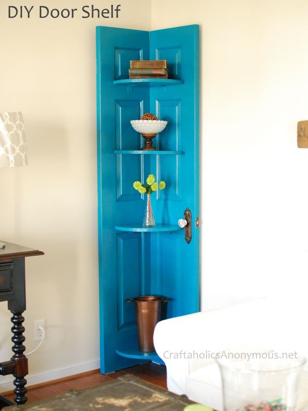 Corner Shelves From Old Doors