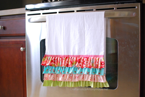 How to Sew a Ruffled Farmhouse Style Tea Towel. For Beginners, and Beyond.  