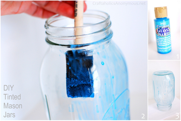 DIY tinted mason jars