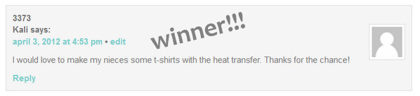 cameo giveaway winner