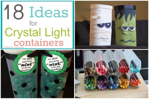 Upcycled Crystal Light Containers