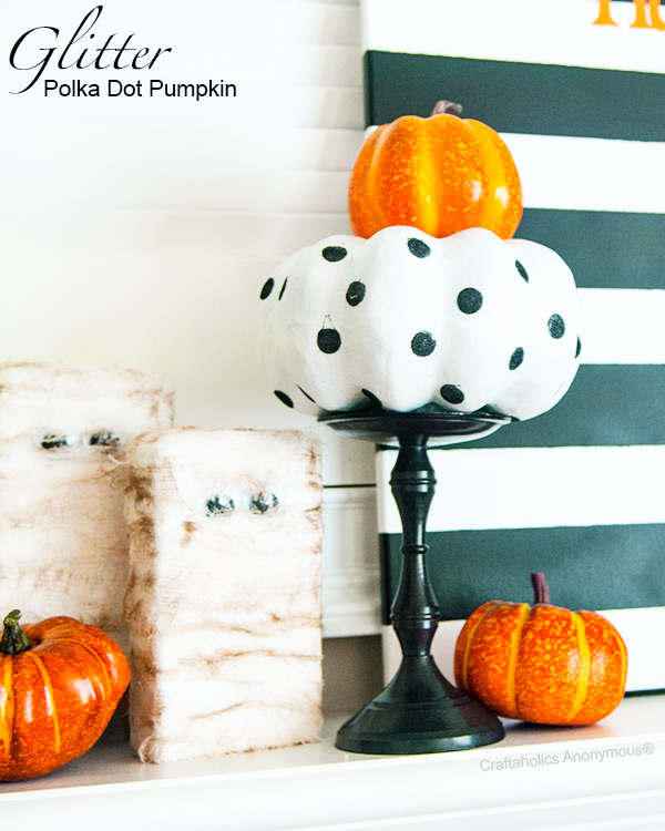 The cutest glitter polka dot pumpkin ever! glitter pumpkin