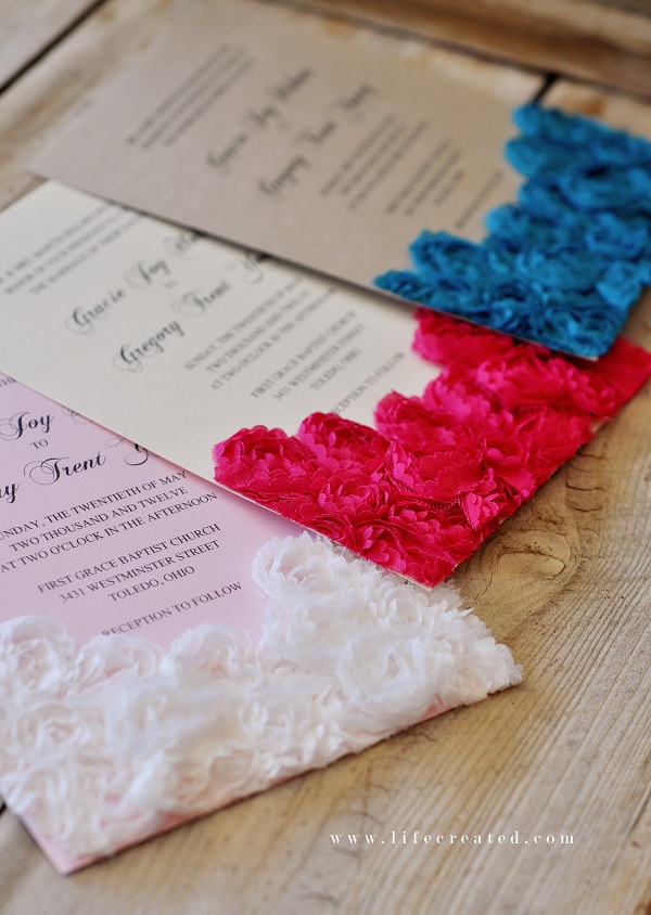 Homemade wedding invitation decorations