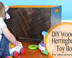 Wooden Herringbone Toy Box by jRoxDesigns