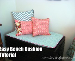Easy bench seat cushion tutorial - quick sewing project!