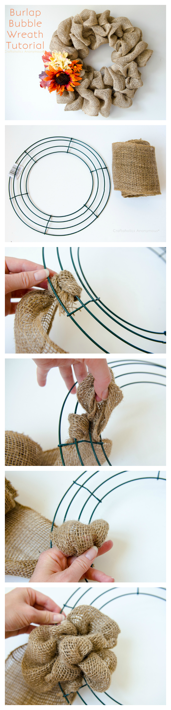 burlap bubble wreath tutorial