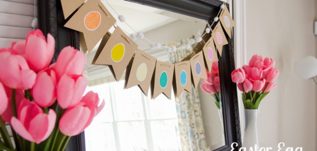 Easter Egg banner. Loving the rainbow easter eggs!
