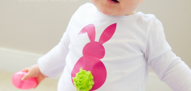 Cutest Easter Bunny shirt! Love how she used a rosette flower for the tail.