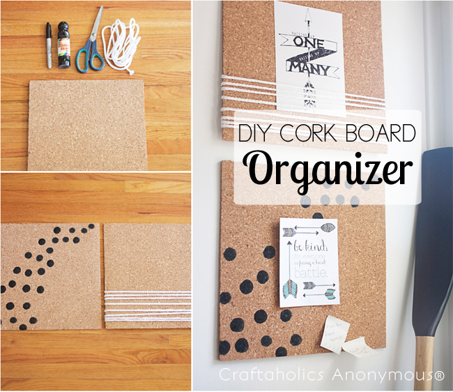 My die storage - cork board decopatched around the frame then