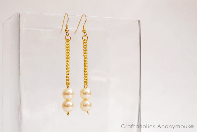 Craftaholics Anonymous Diy Double Pearl Drop Earrings Diy Pearl Earrings