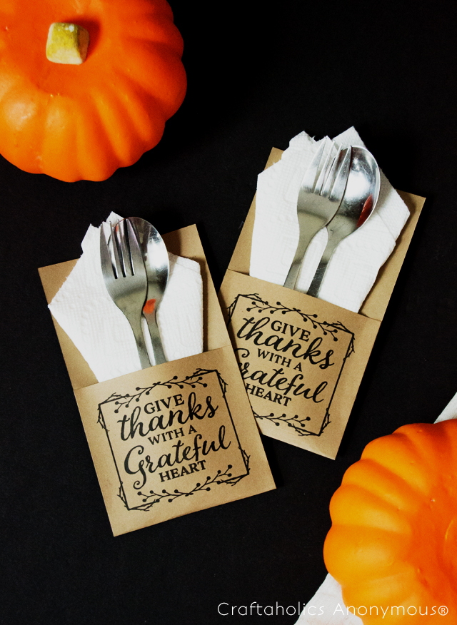 Craftaholics Anonymous® Thanksgiving Free Printable Quote + Utensil