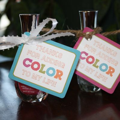 baby shower nail polish favor tags printable