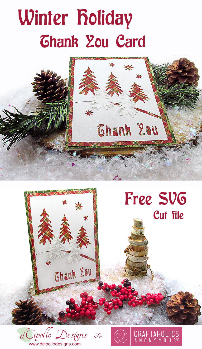 Craftaholics Anonymous Holiday Thank You Card