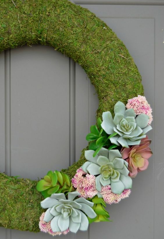 succulent spring wreath