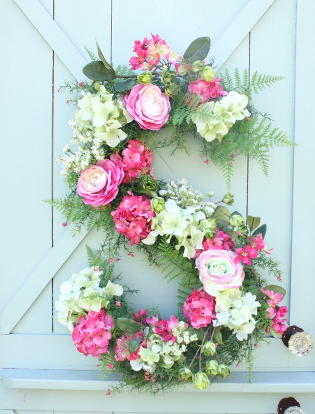 floral monogram wreath