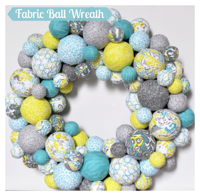 fabric ball spring wreath