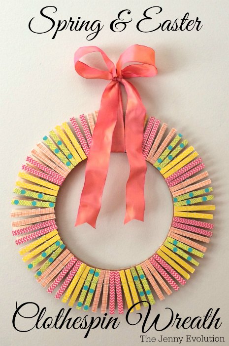 clothespin spring wreath