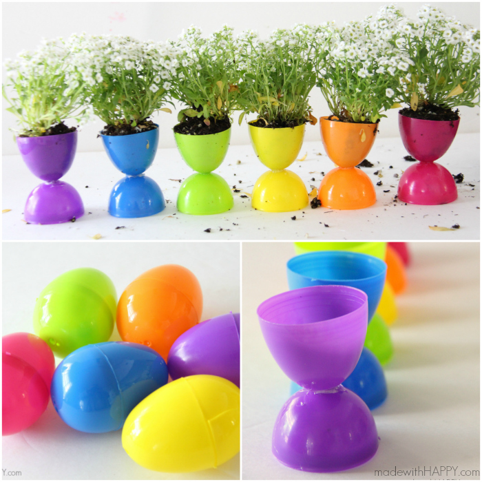 Rainbow Easter Egg Flower Pots