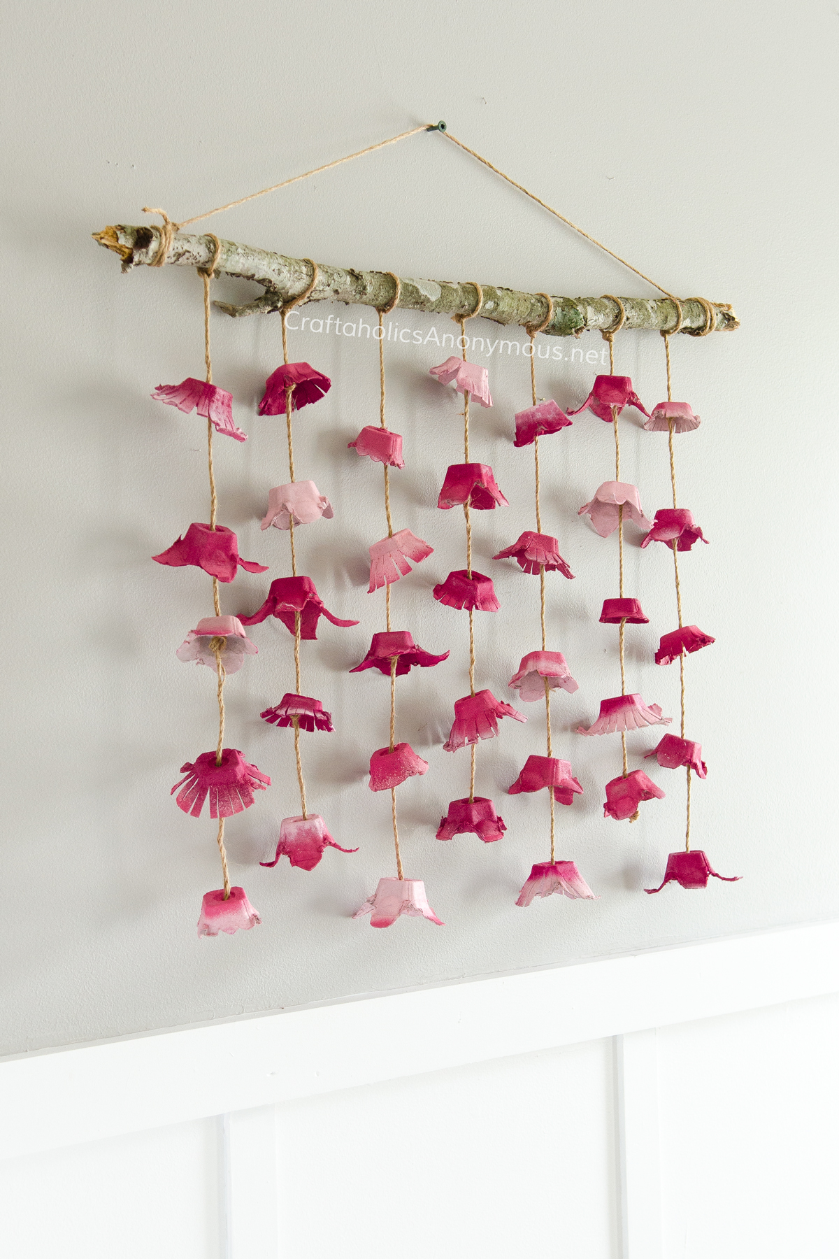 Craftaholics Anonymous® | Boho Flower Wall Hanging made from Egg Cartons