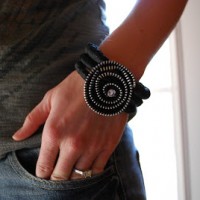 Black Zipper Bracelet