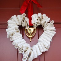 burlap heart wreath