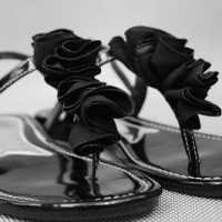 black ruffly sandals, a makeover