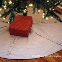 ruffled drop cloth Christmas tree skirt