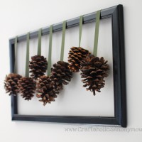Easy Framed Pine Cones 