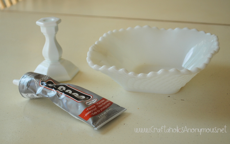 diy candy dish milk glass