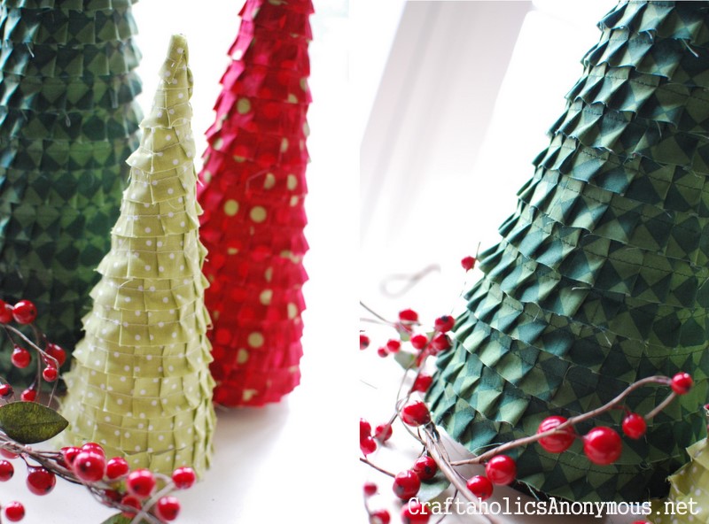 fabric ruffle christmas trees