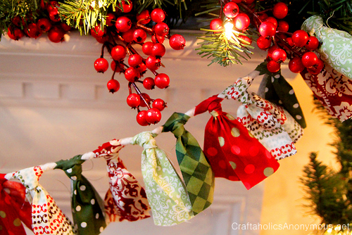 scrap fabric banner christmas banner swag