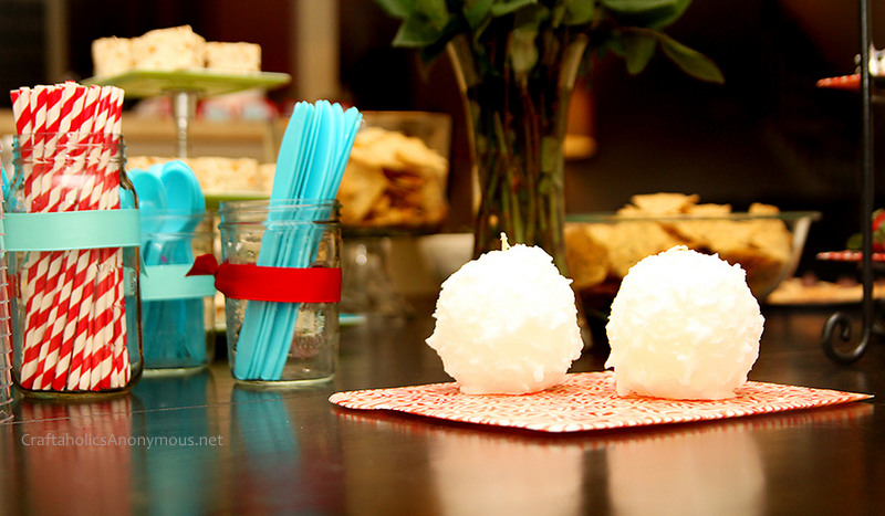 snowball candles snow candle
