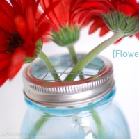 mason jar flower lid