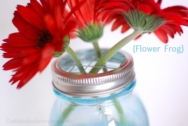 mason jar flower lid