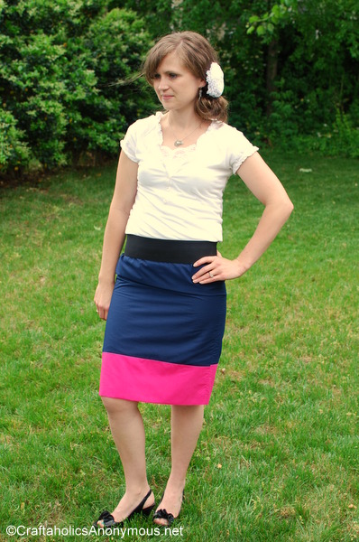 color block skirt