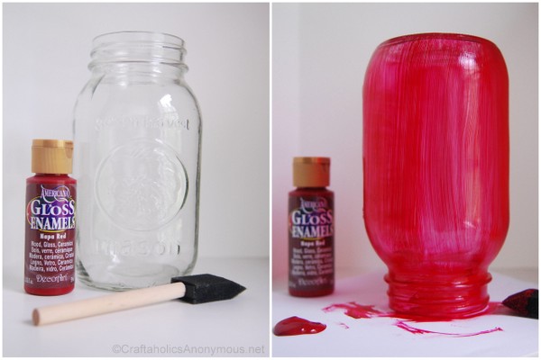 how to paint a mason jar