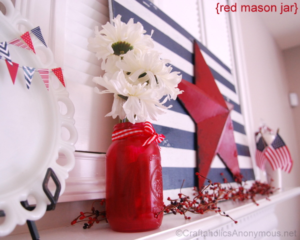 red mason jar