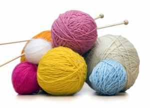 knitting yarn and hooks
