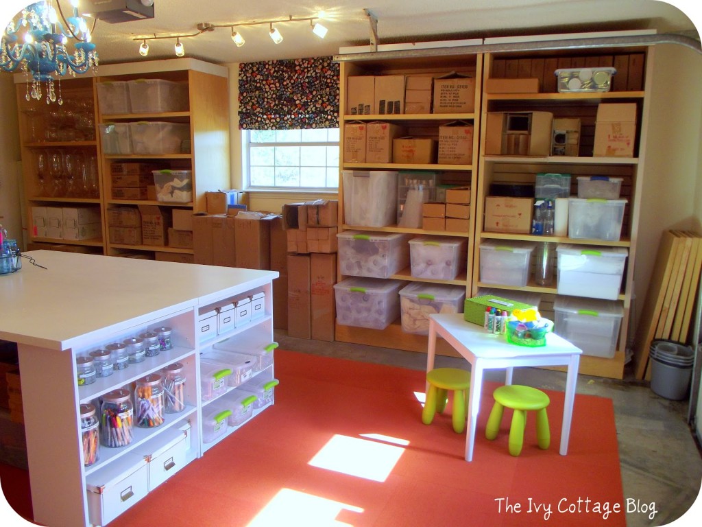 storage wall in the ivy cottage blog craft room makeover