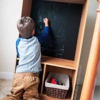 Bookshelf Makeover: Chalkboard Art center