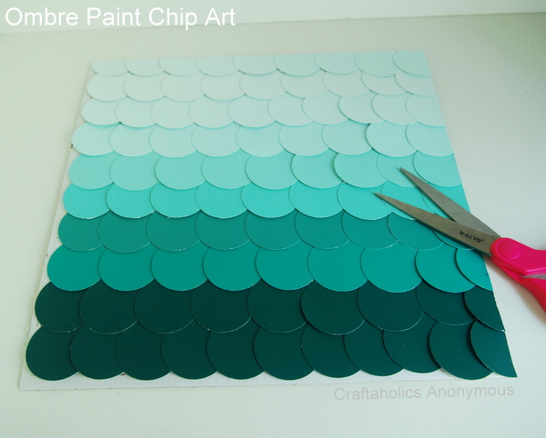 Ombre paint chip art! click for instructions scallop paint chip