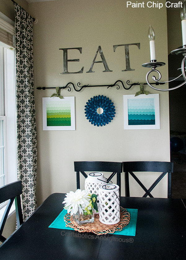 Loving this ombre paint chip craft! click for tutorial paint chip craft