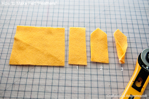 Simple felt feathers felt feathers