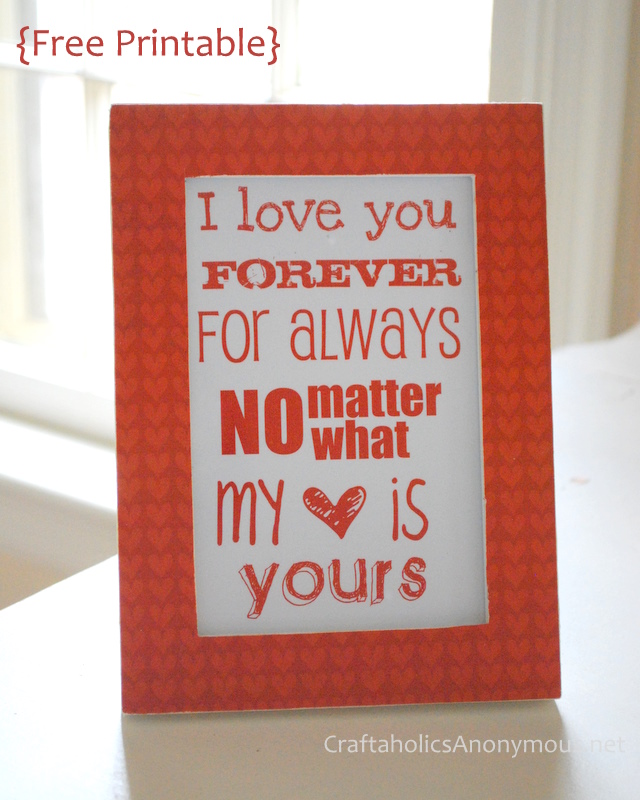 Free Valentine's Printable at Craftaholics Anonymous®,