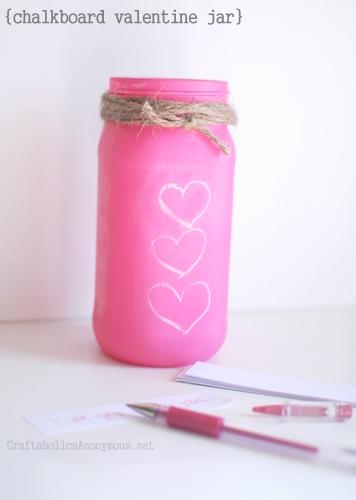 chalkboard Valentine's jar