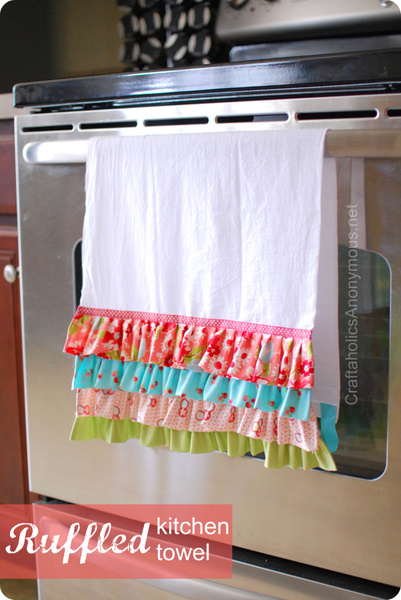 ruffled DIY tea towel