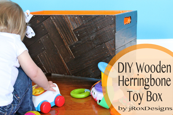 Plans to make a DIY wooden Herringbone Toy box. Cutest toy box I've seen! diy toy box