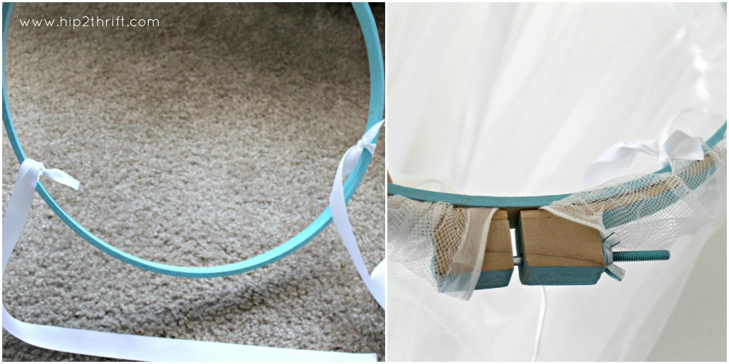 how to make a bed canopy with an embroidery hoop