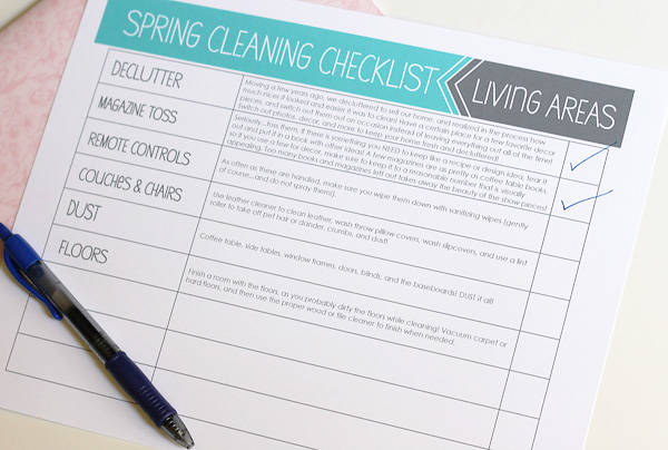 spring cleaning checklists